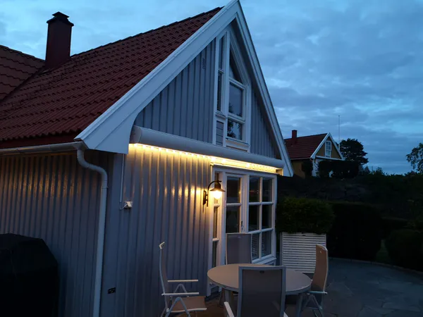 Hovedbilde Kassettmarkise m ledlys, Bredde 655-700 cm x 310 cm utfall