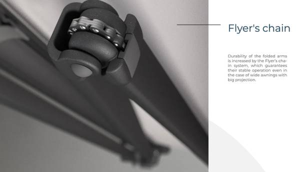 Hovedbilde Kassettmarkise m ledlys, Bredde 535-590 cm x 360 cm utfall